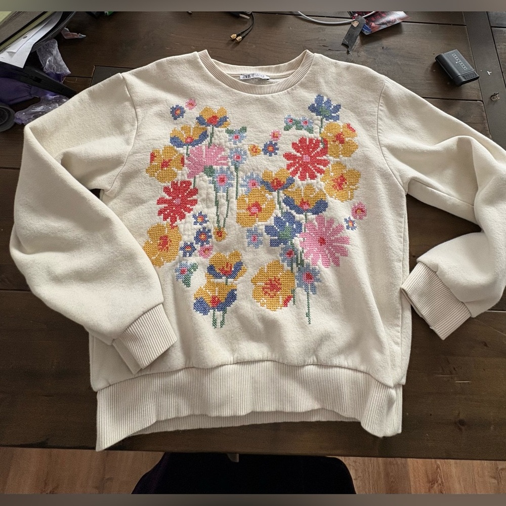 Zara cross stitch embroidery pullover - Picture 6 of 9